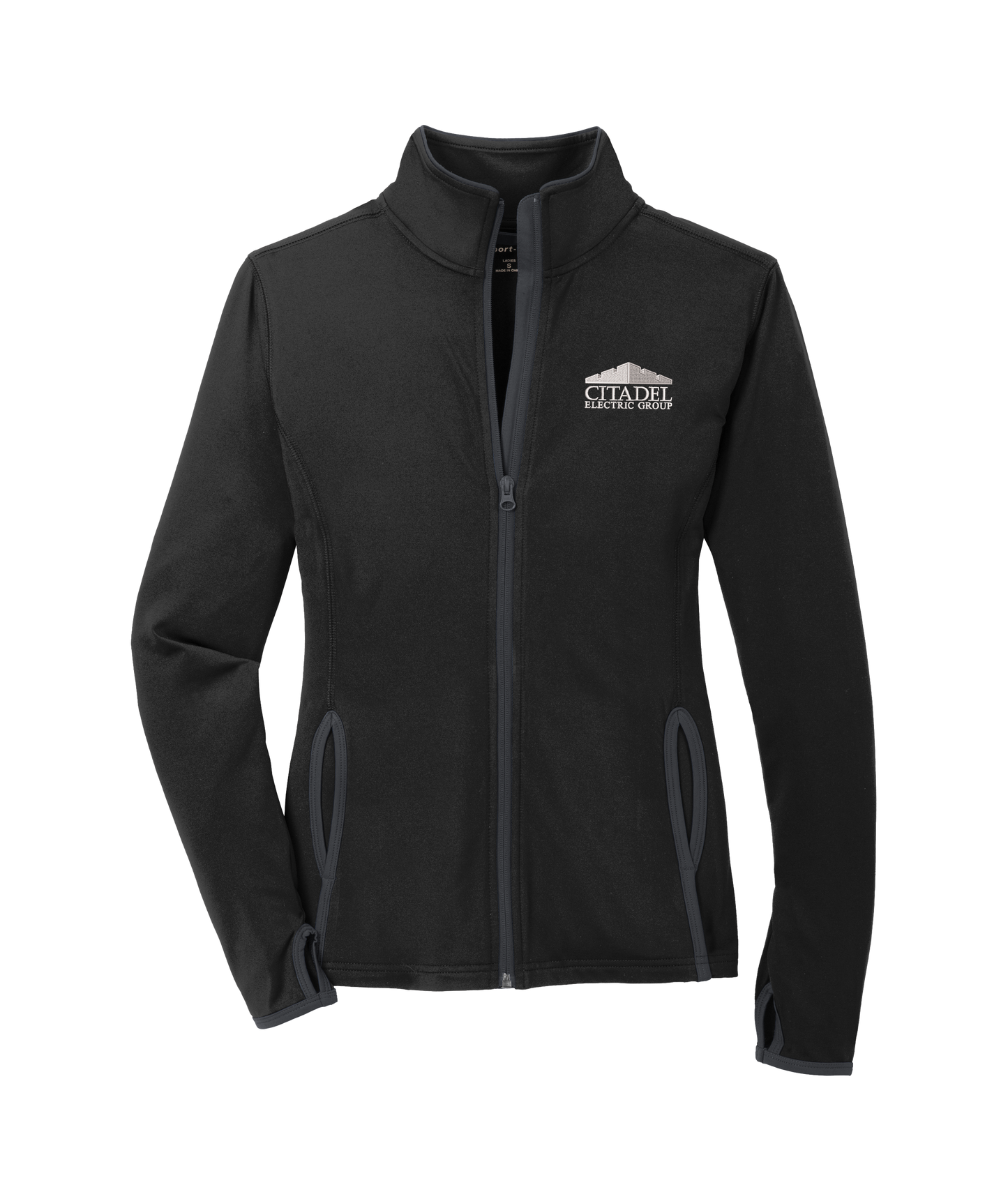 Sport-Tek® Ladies Sport-Wick® Stretch Contrast Full-Zip Jacket