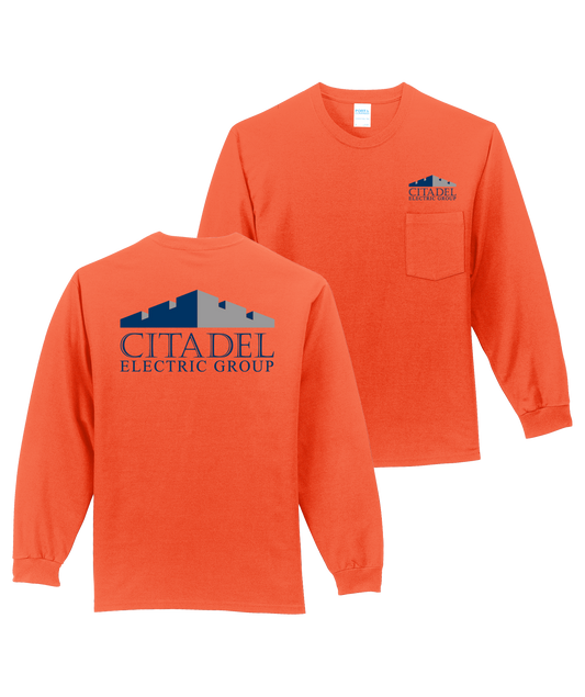 Citadel Electric Group Long Sleeve Essential Pocket Tee (with Tall Sizes)